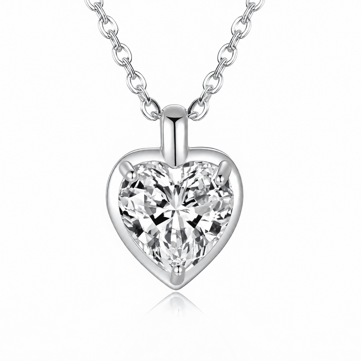 Amour Heart Necklace - 1ct DEW / 2ct DEW - LEONREN Jewelry