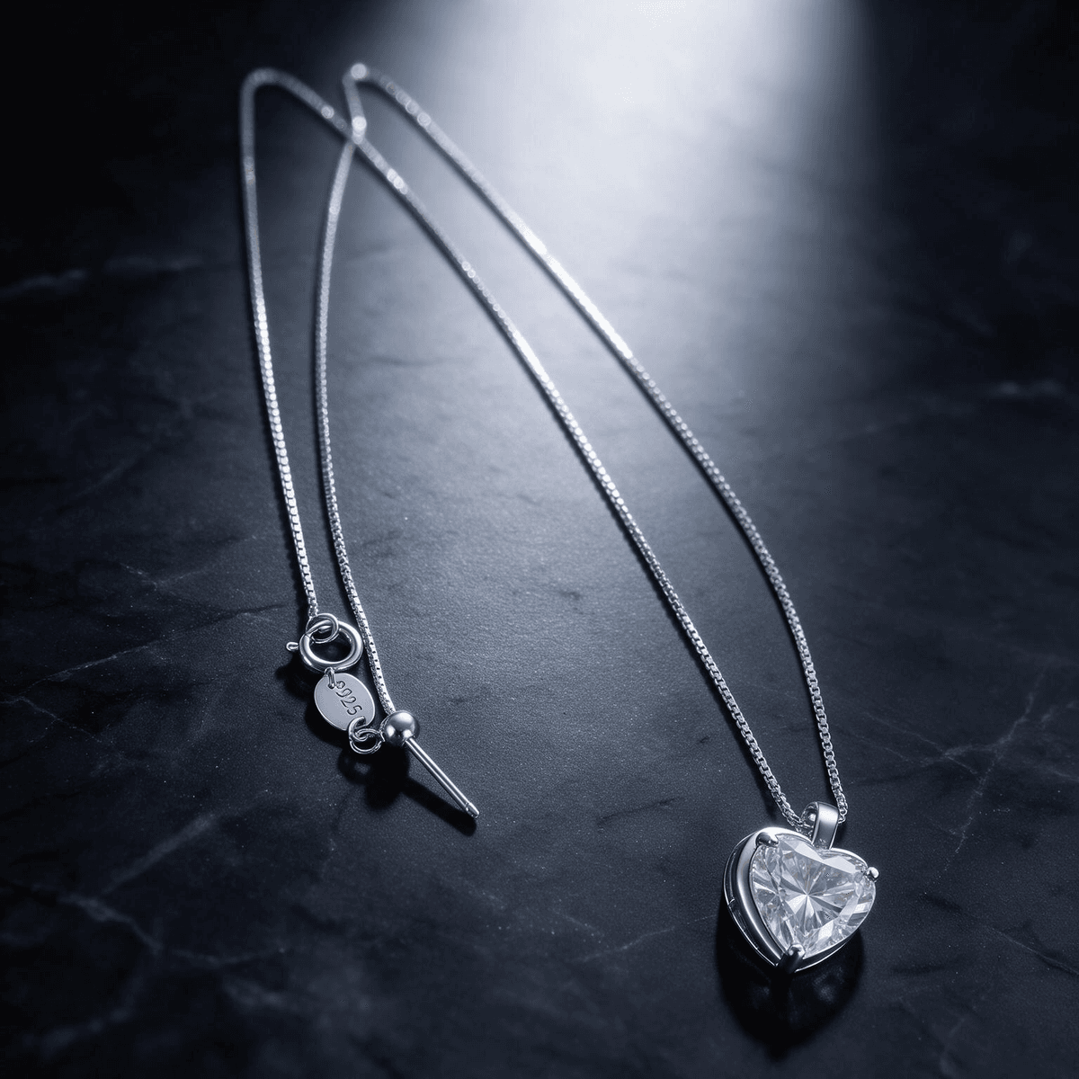 Amour Heart Necklace - 1ct DEW / 2ct DEW - LEONREN Jewelry