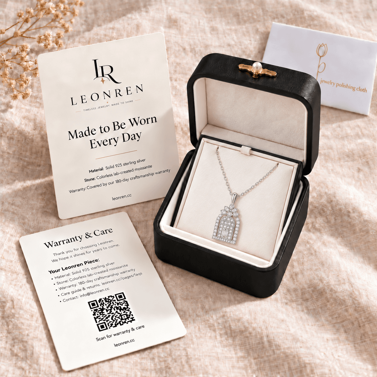 Arch Gate Moissanite Necklace - LEONREN Jewelry