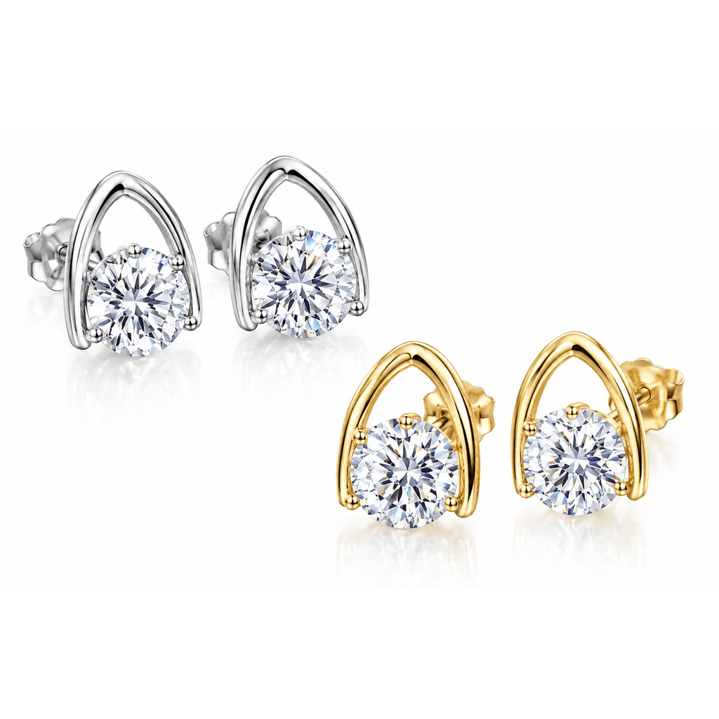 Arch Halo Studs - LEONREN Jewelry