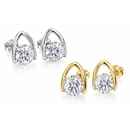 Arch Halo Studs - LEONREN Jewelry