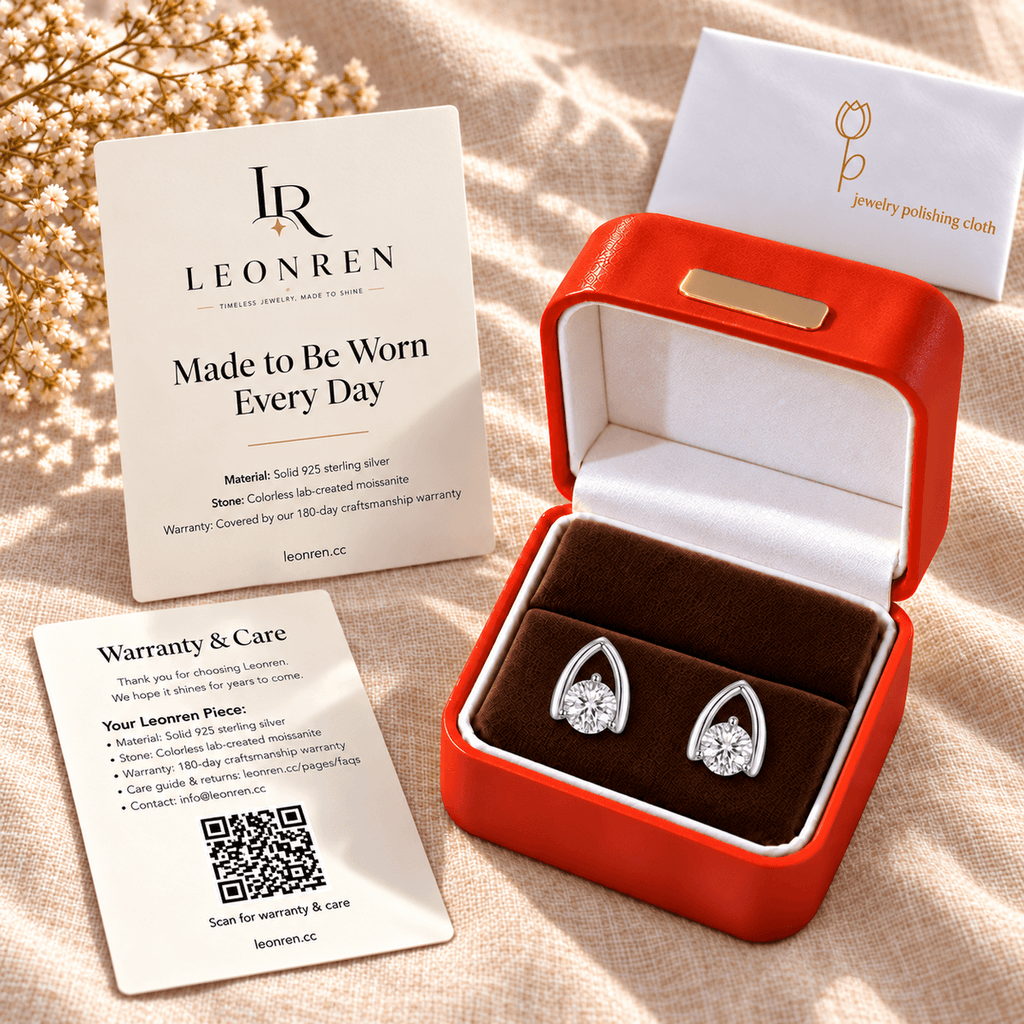 Arch Halo Studs - LEONREN Jewelry