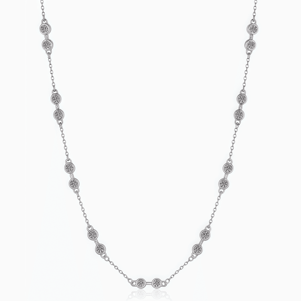 Bezel Station Necklace - LEONREN Jewelry