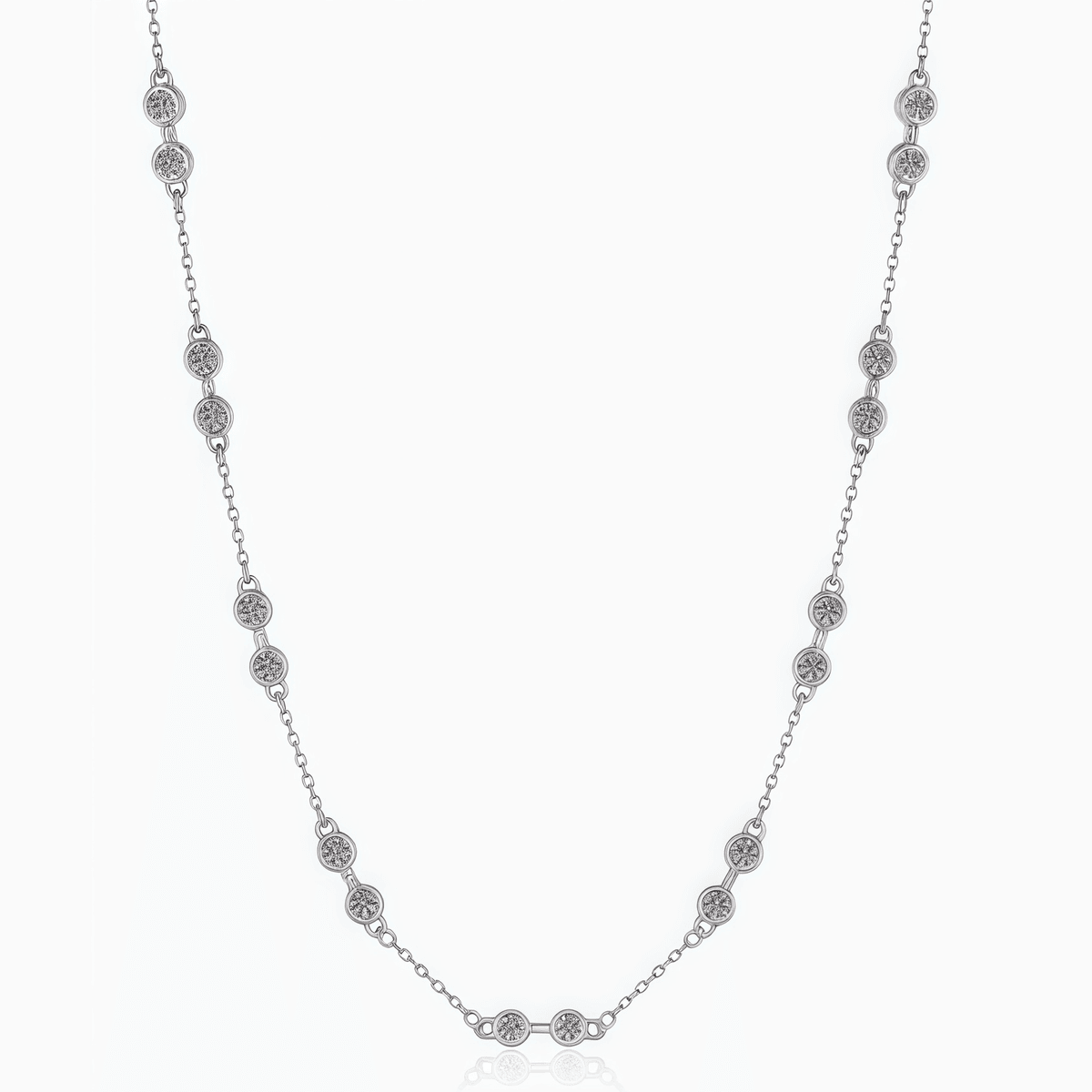 Bezel Station Necklace - LEONREN Jewelry