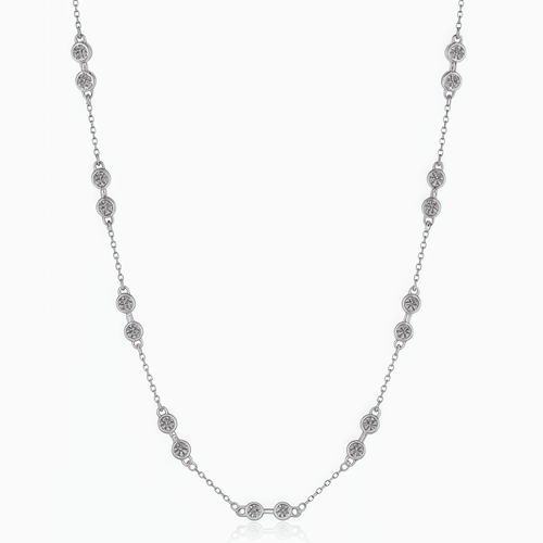 Bezel Station Necklace - LEONREN Jewelry