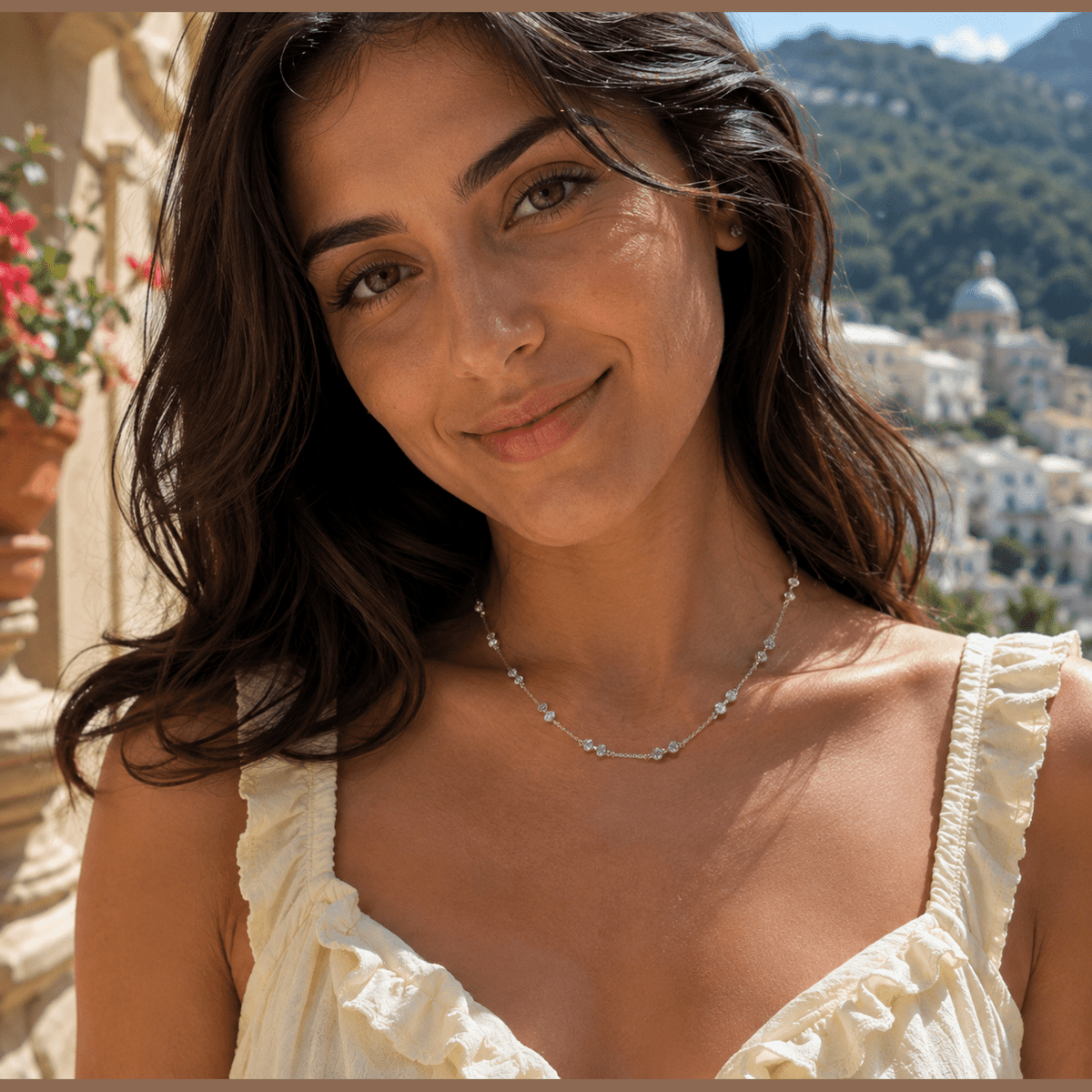 Bezel Station Necklace - LEONREN Jewelry