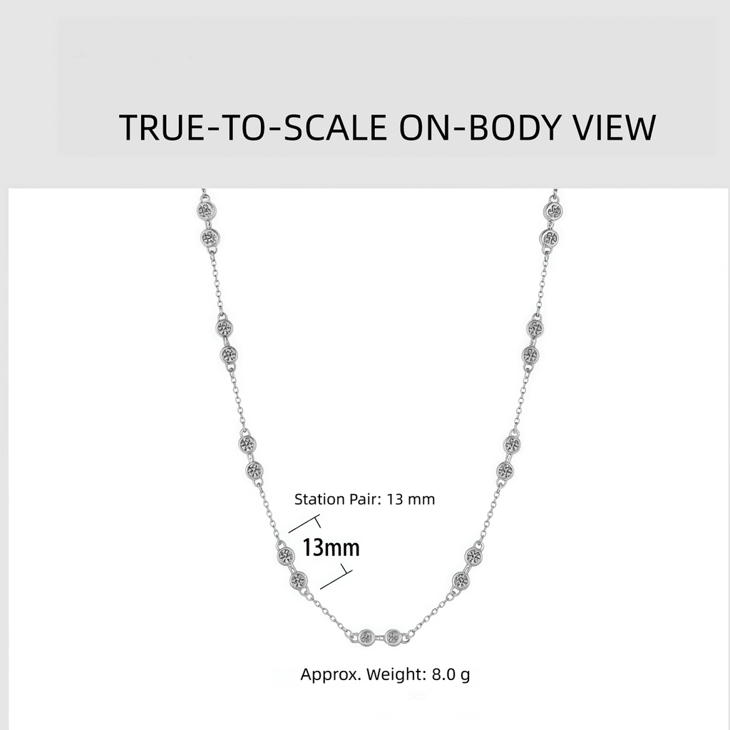 Bezel Station Necklace - LEONREN Jewelry