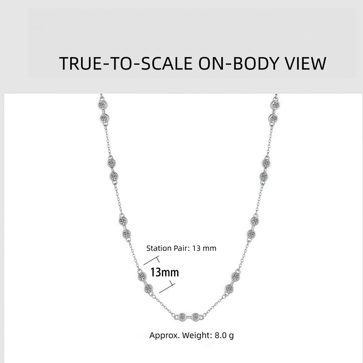 Bezel Station Necklace - LEONREN Jewelry