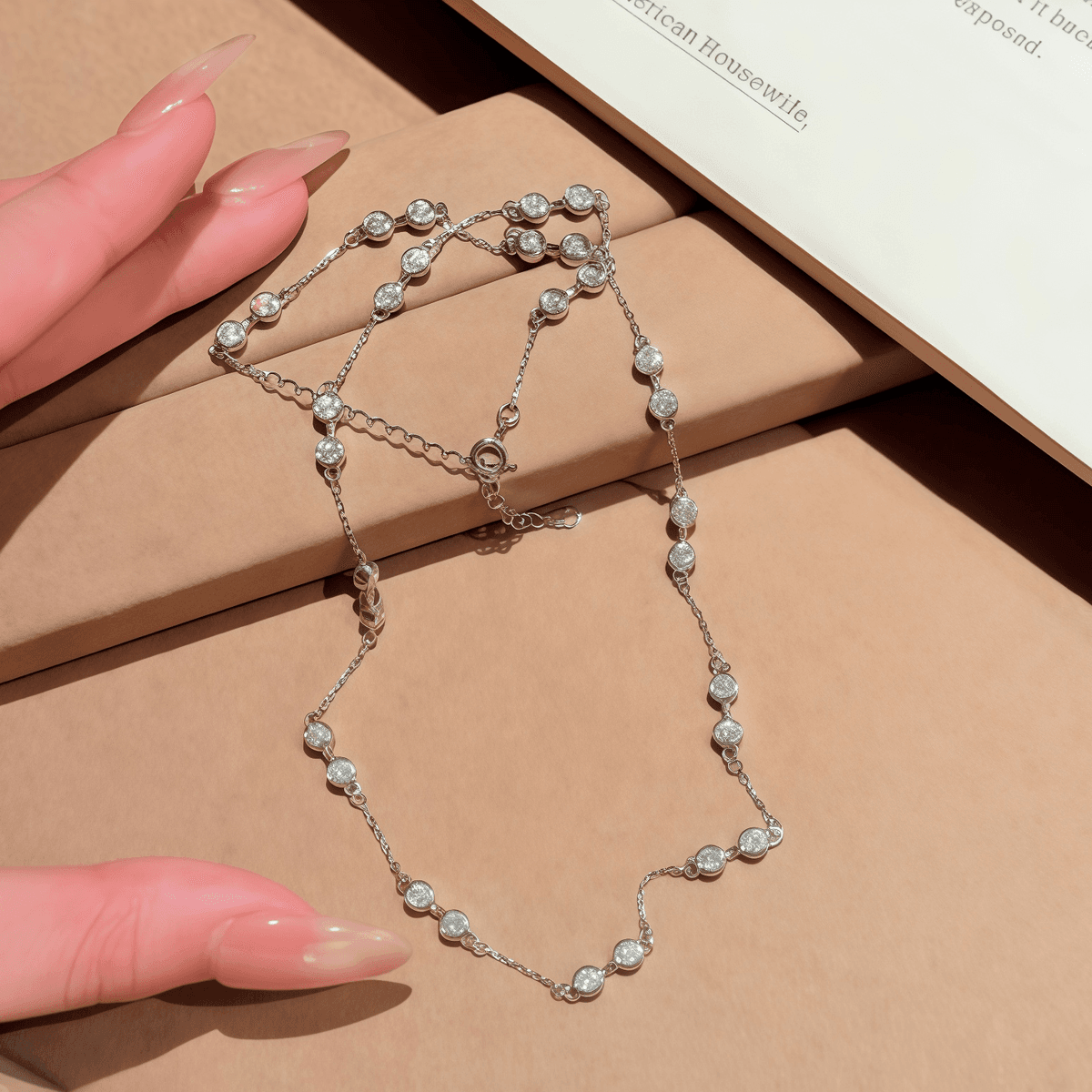 Bezel Station Necklace - LEONREN Jewelry