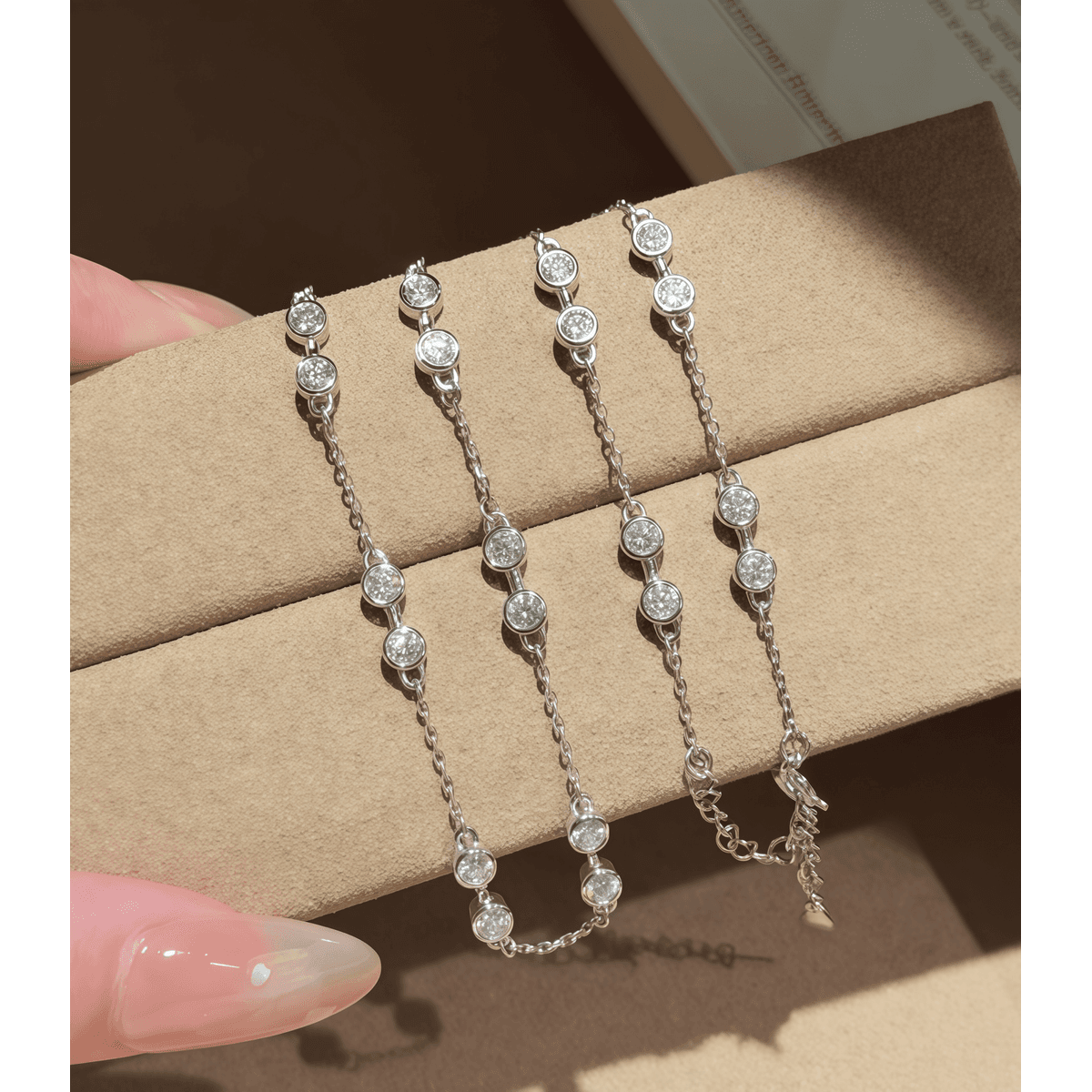 Bezel Station Necklace - LEONREN Jewelry