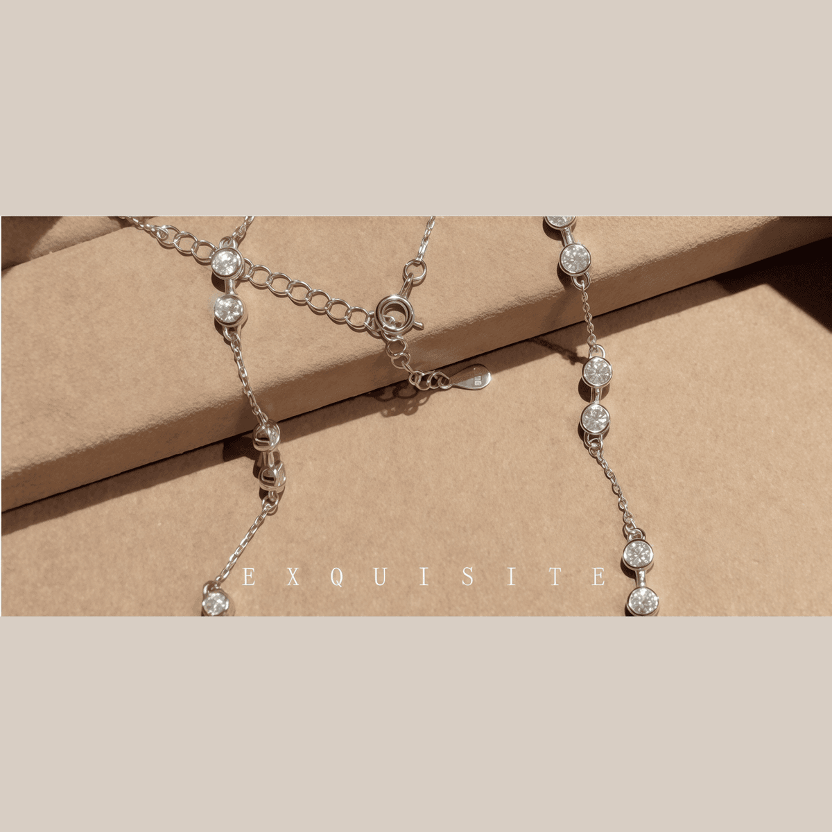 Bezel Station Necklace - LEONREN Jewelry