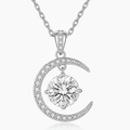 Crescent Moon Moissanite Necklace - LEONREN Jewelry