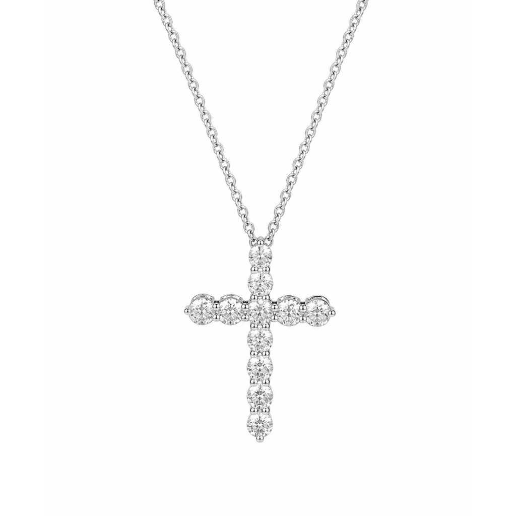 Cross Moissanite Necklace - LEONREN Jewelry