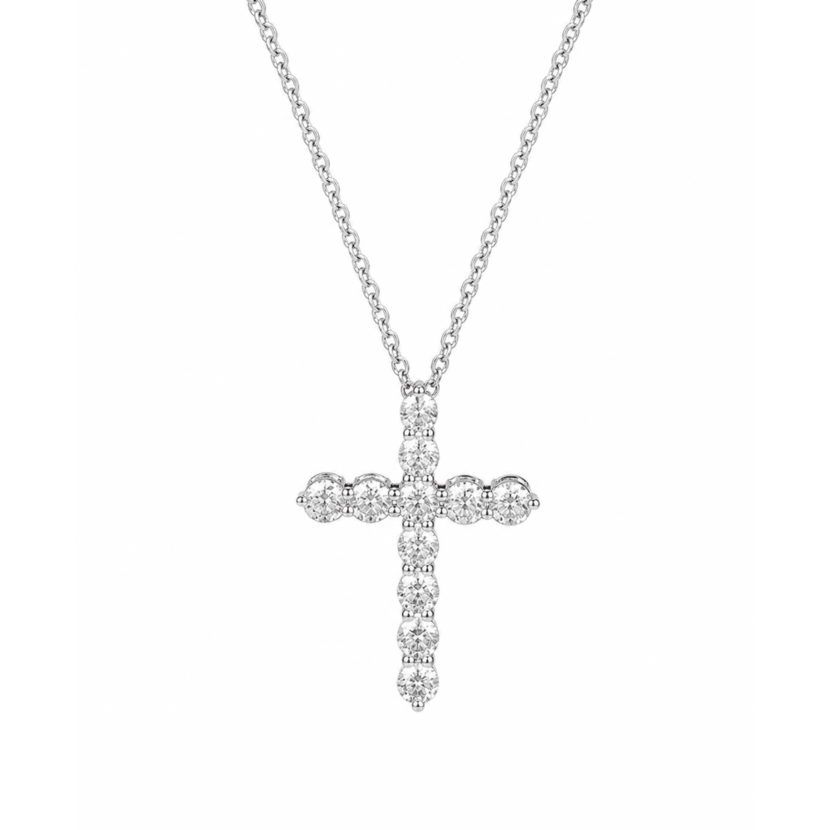 Cross Moissanite Necklace - LEONREN Jewelry