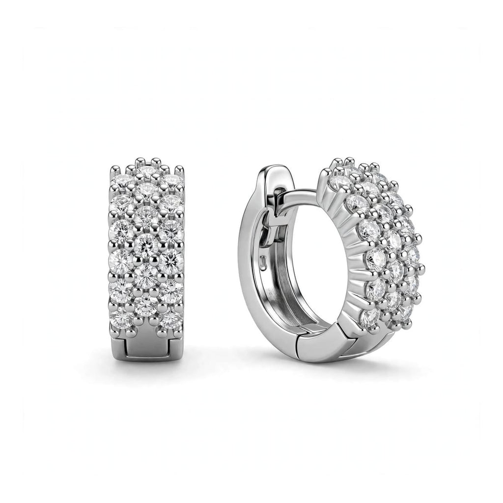 Double Row Huggie Hoops - LEONREN Jewelry