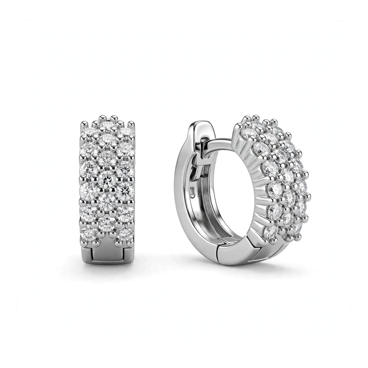 Double Row Huggie Hoops - LEONREN Jewelry