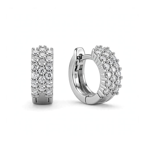 Double Row Huggie Hoops - LEONREN Jewelry