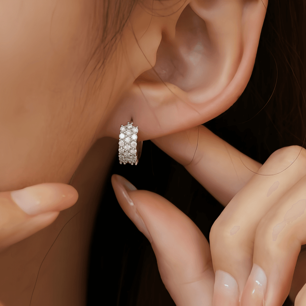 Double Row Huggie Hoops - LEONREN Jewelry