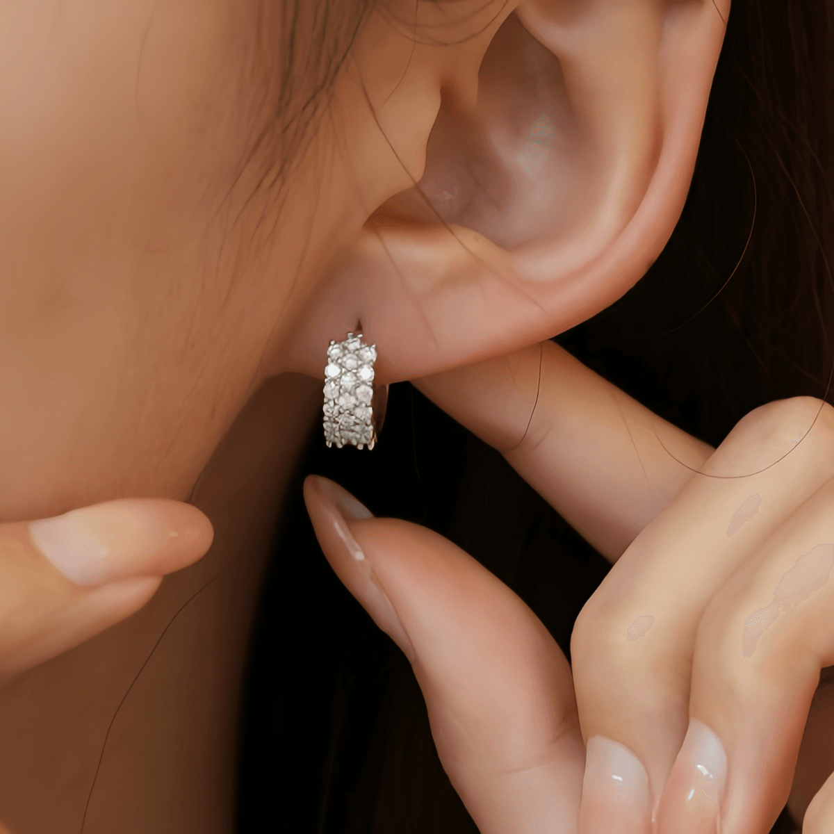 Double Row Huggie Hoops - LEONREN Jewelry