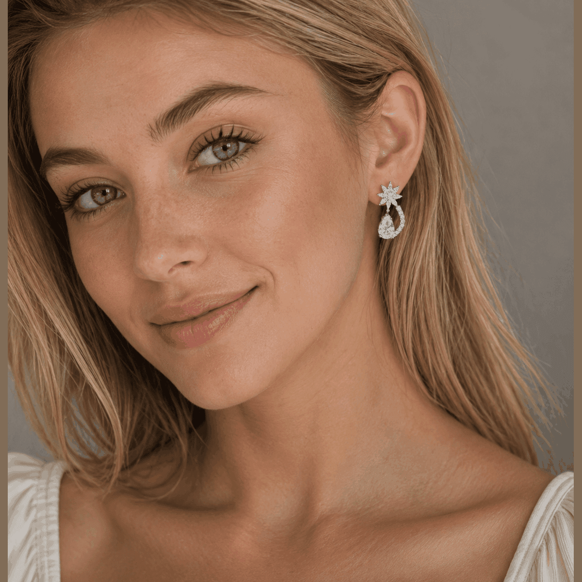 Floral Pear Drop Earrings - LEONREN Jewelry