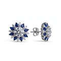Forget-Me-Not Blue Halo Studs - 2ct DEW - LEONREN Jewelry