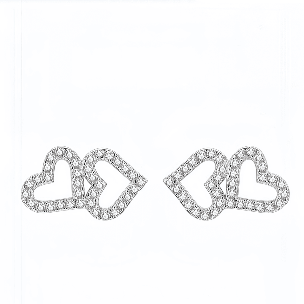 Heart-to-Heart Moissanite Studs - LEONREN Jewelry