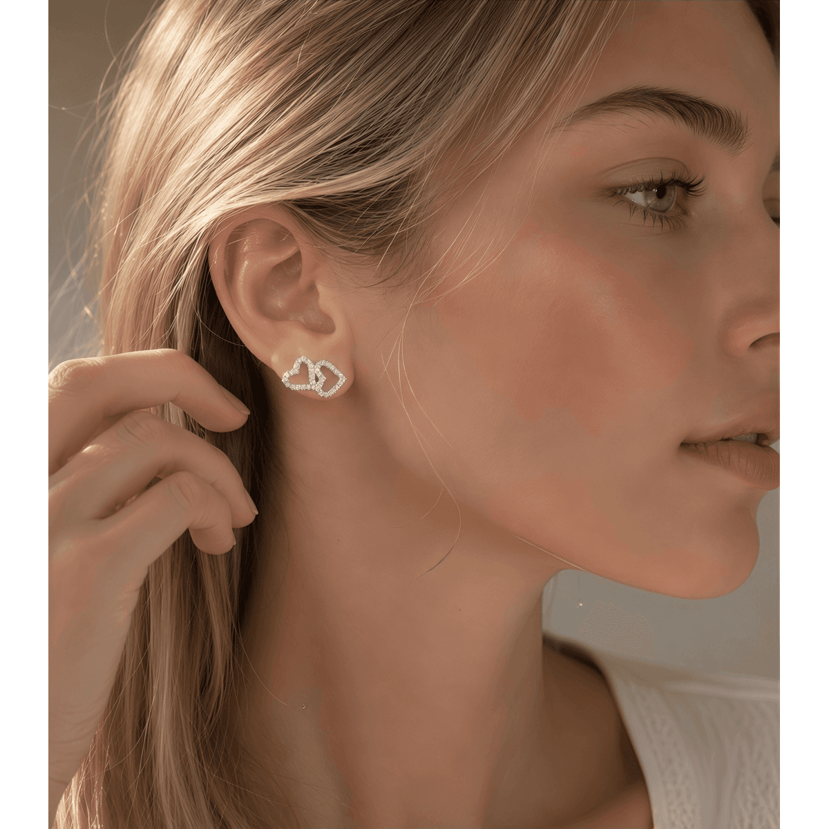 Heart-to-Heart Moissanite Studs - LEONREN Jewelry