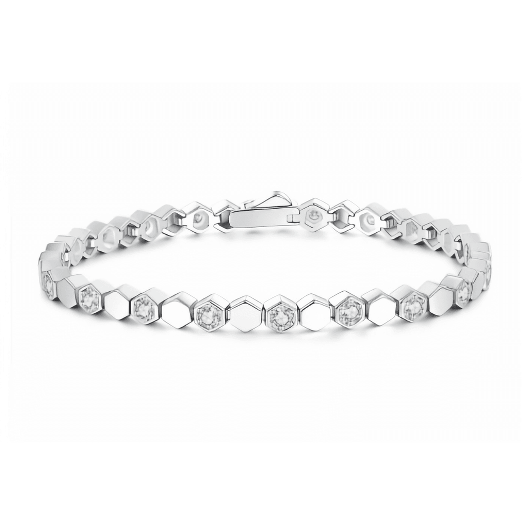 Honeycomb Tennis Bracelet - Hexagon - LEONREN Jewelry