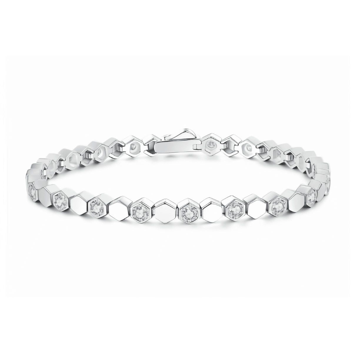 Honeycomb Tennis Bracelet - Hexagon - LEONREN Jewelry