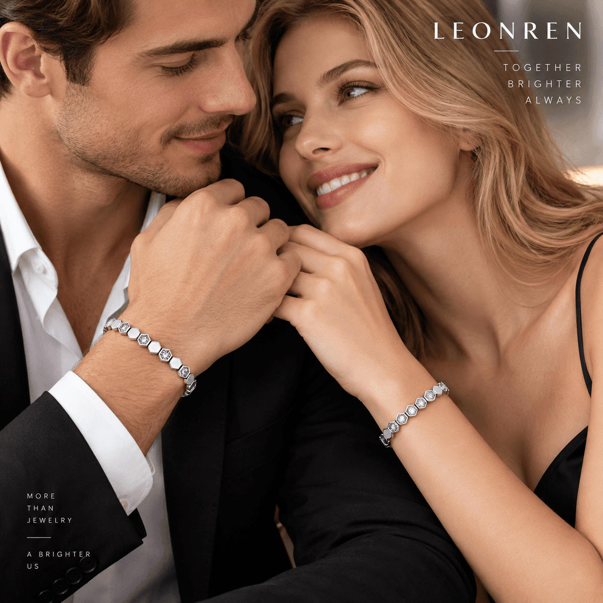 Honeycomb Tennis Bracelet - Hexagon - LEONREN Jewelry