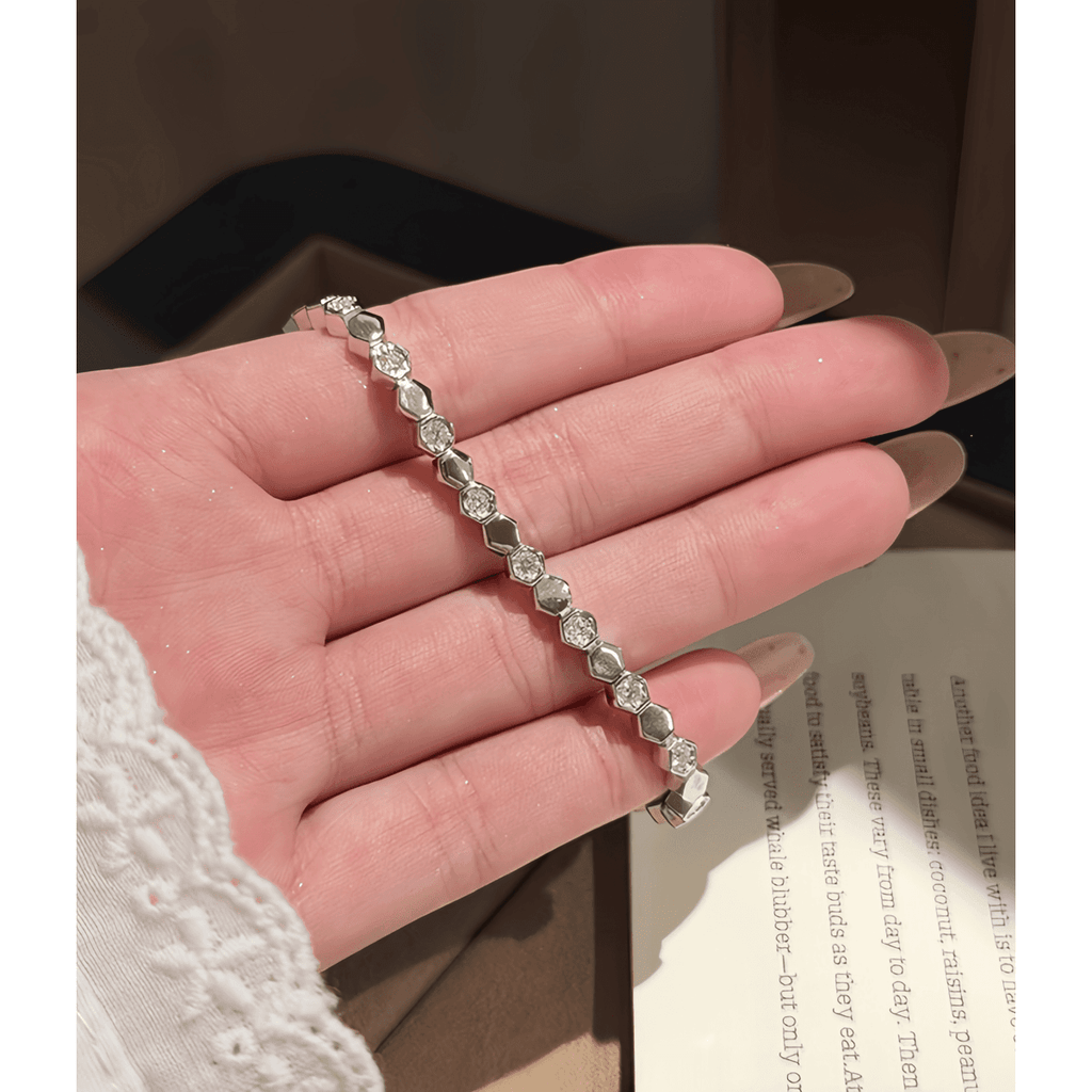 Honeycomb Tennis Bracelet - Hexagon - LEONREN Jewelry