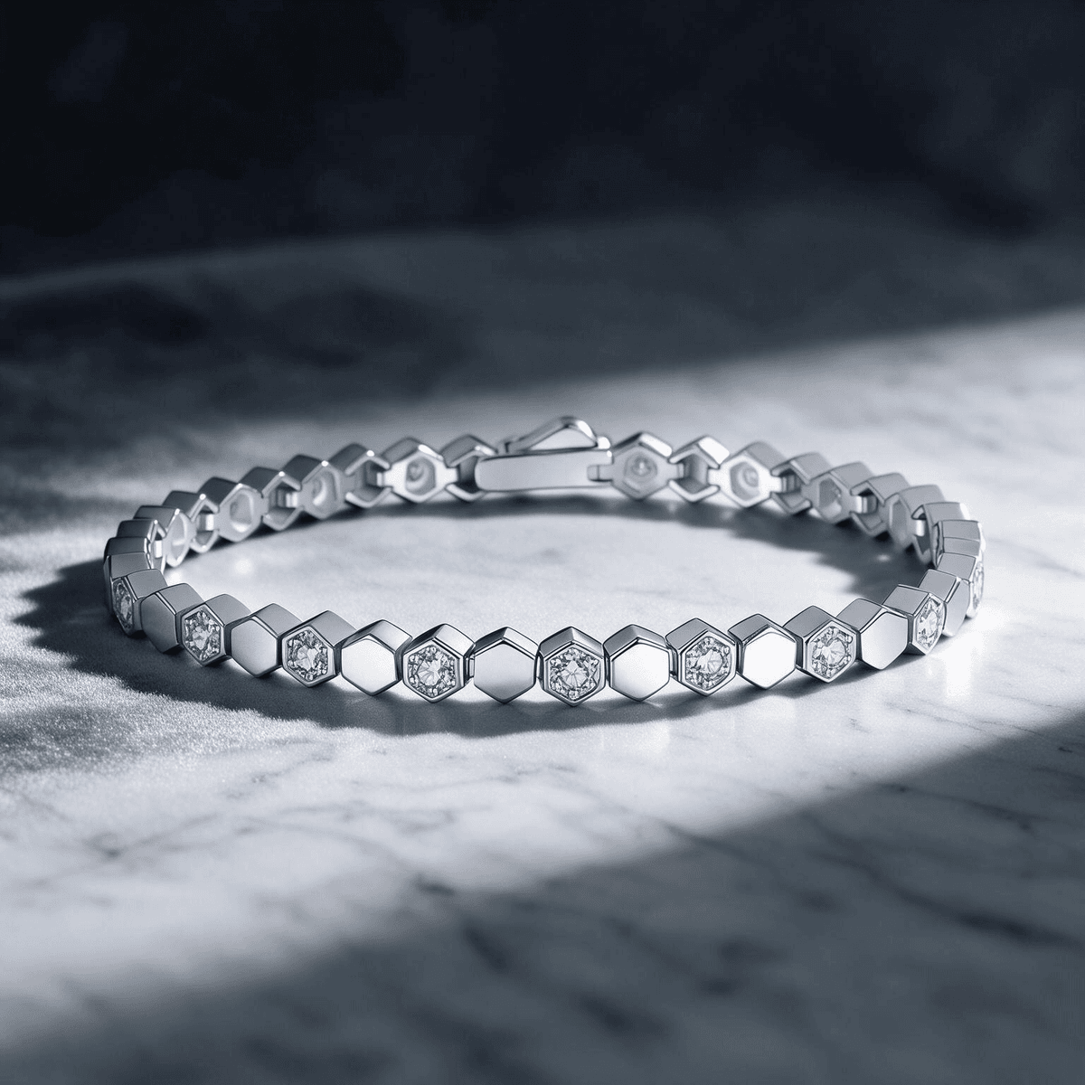 Honeycomb Tennis Bracelet - Hexagon - LEONREN Jewelry