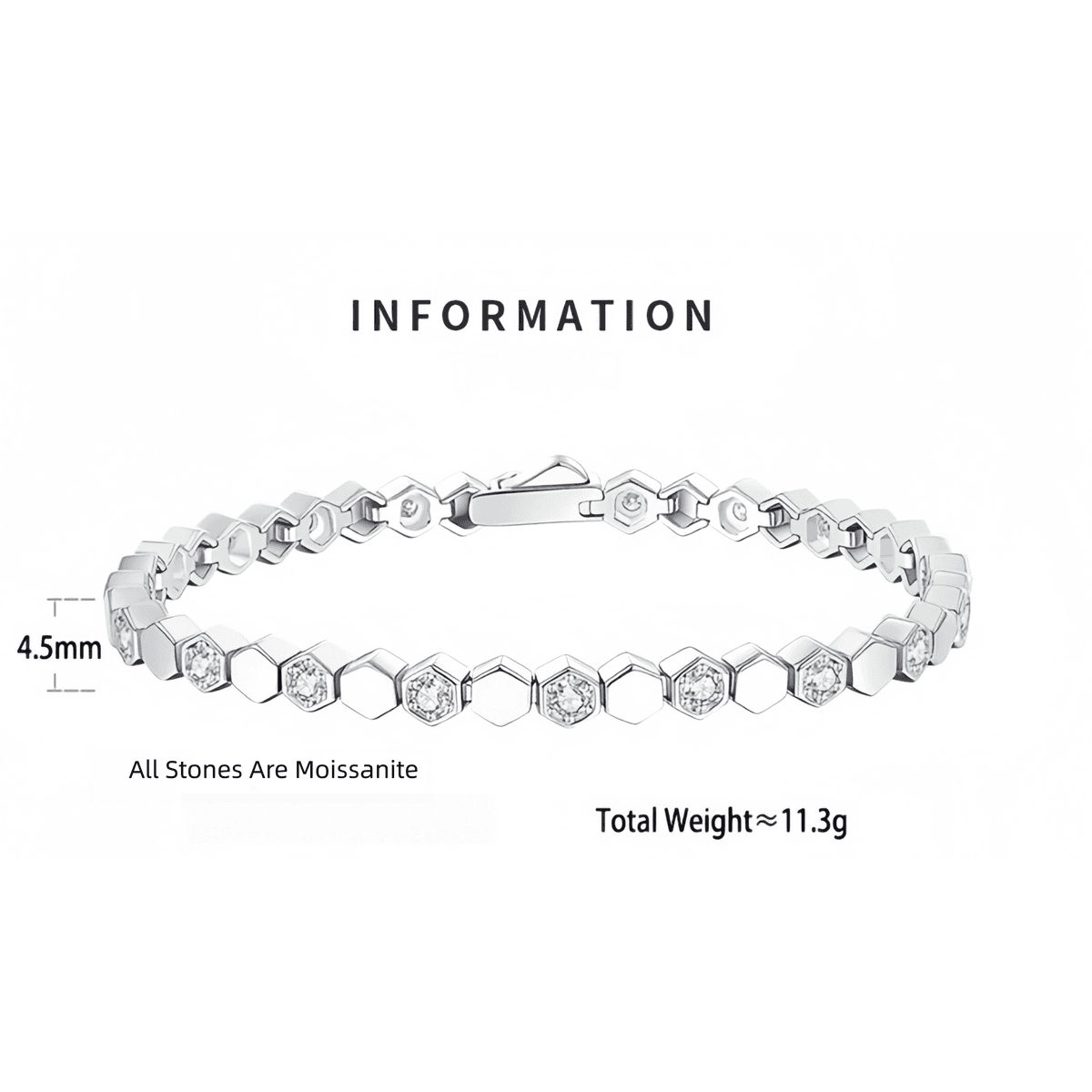 Honeycomb Tennis Bracelet - Hexagon - LEONREN Jewelry