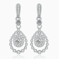 Lace Oval Moissanite Drop Earrings - LEONREN Jewelry