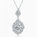 Marquise Halo Oval Necklace - 3ct DEW - LEONREN Jewelry