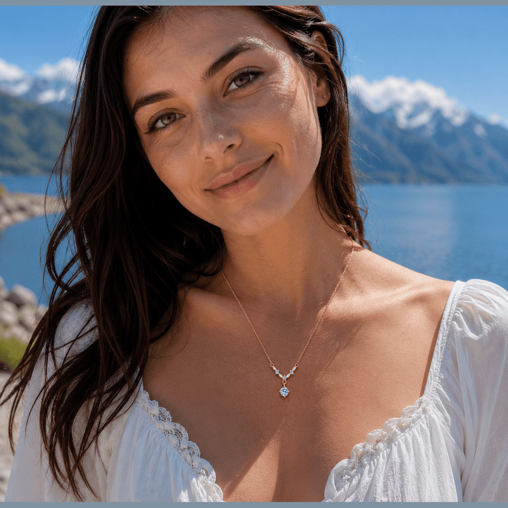 Marquise Link Moissanite Drop Pendant Necklace - LEONREN Jewelry