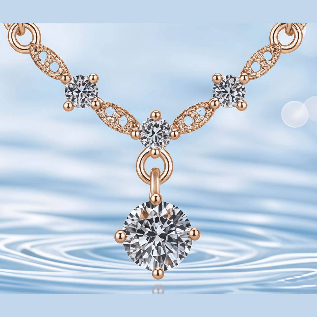 Marquise Link Moissanite Drop Pendant Necklace - LEONREN Jewelry