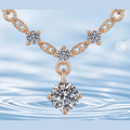 Marquise Link Moissanite Drop Pendant Necklace - LEONREN Jewelry