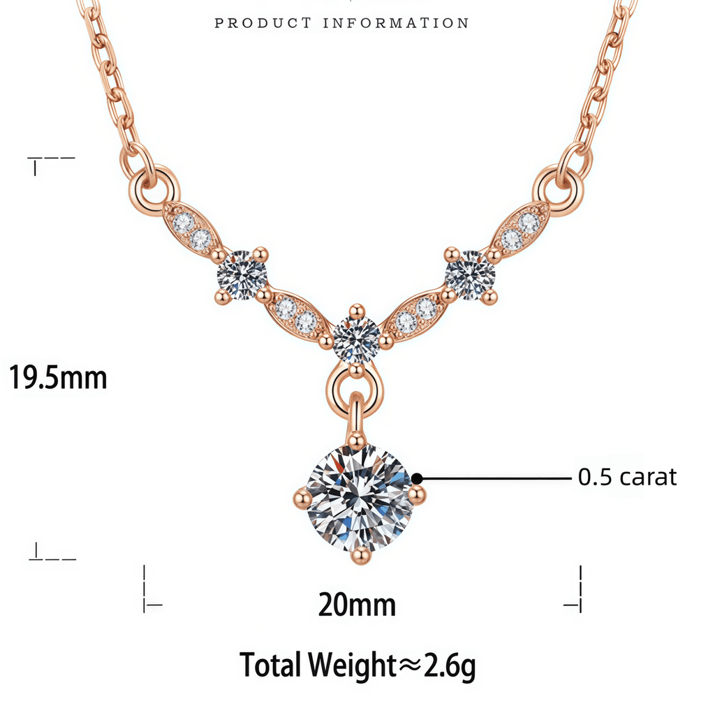 Marquise Link Moissanite Drop Pendant Necklace - LEONREN Jewelry