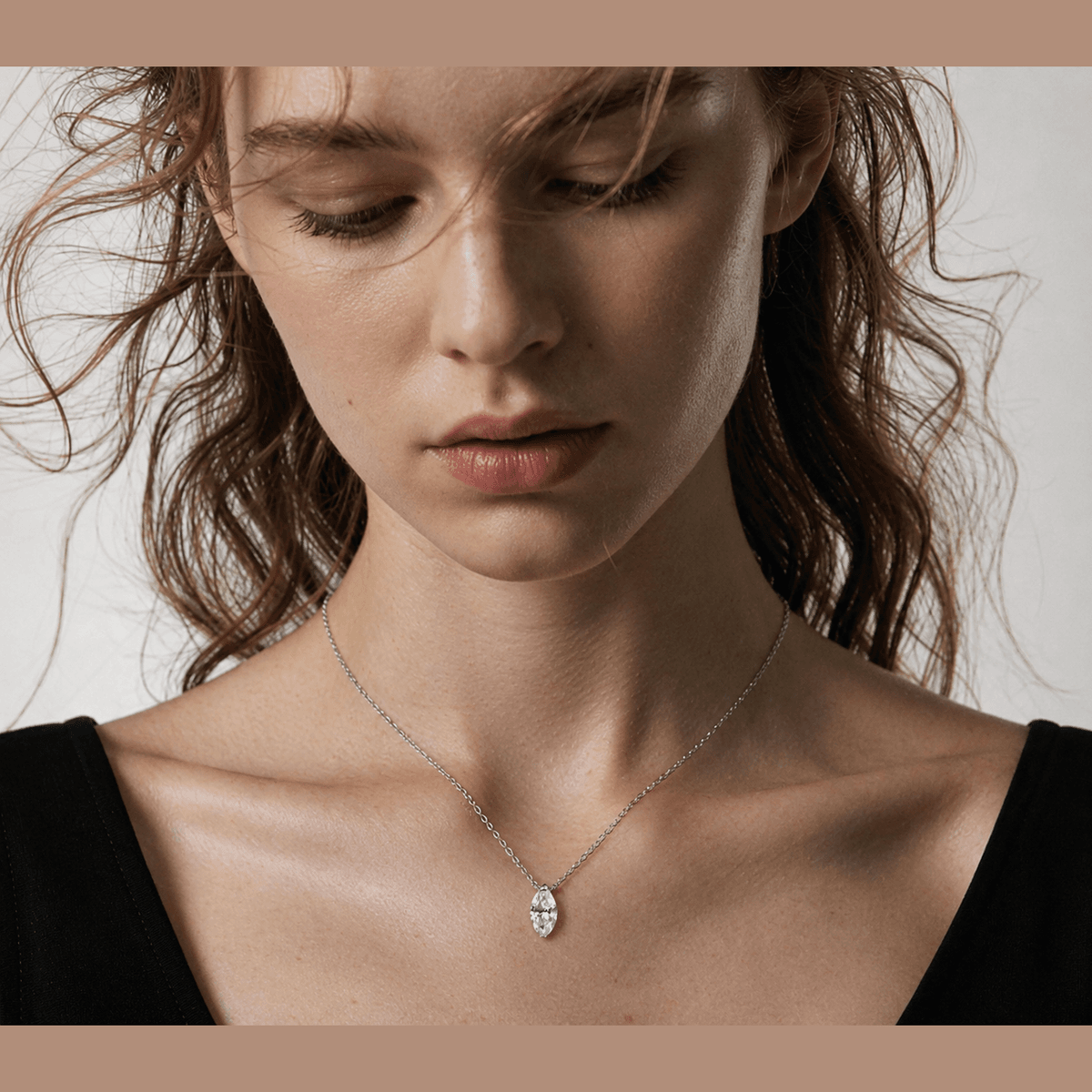 Marquise Moissanite Necklace - LEONREN Jewelry