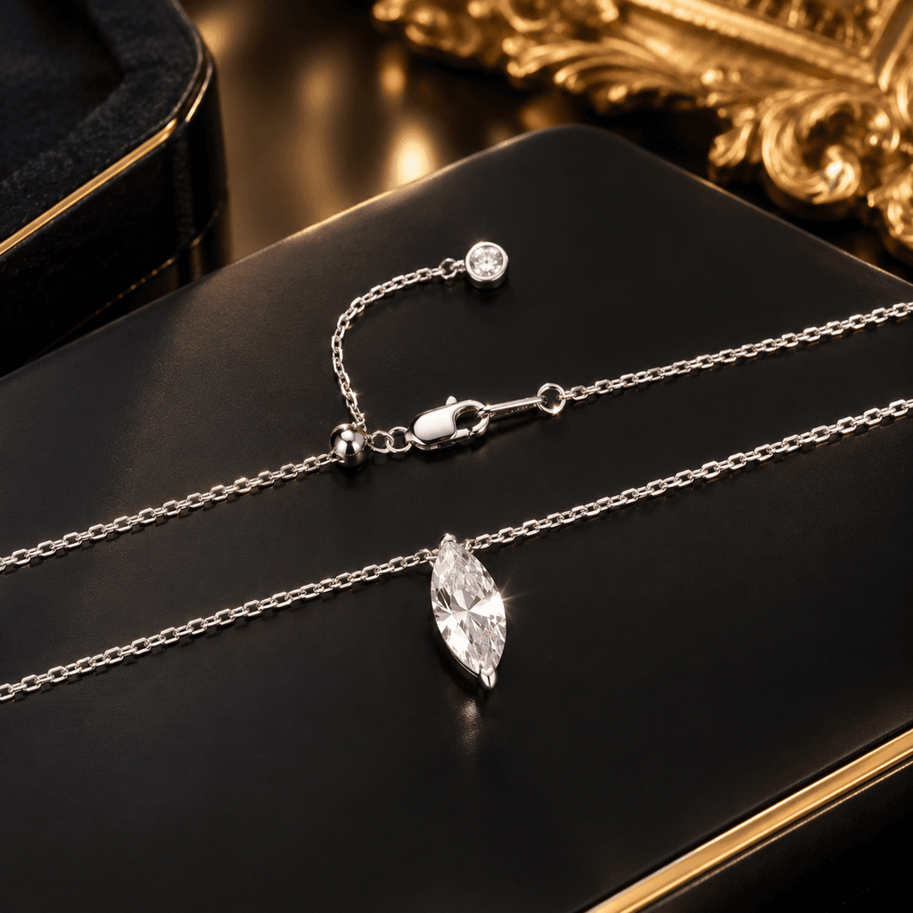 Marquise Moissanite Necklace - LEONREN Jewelry