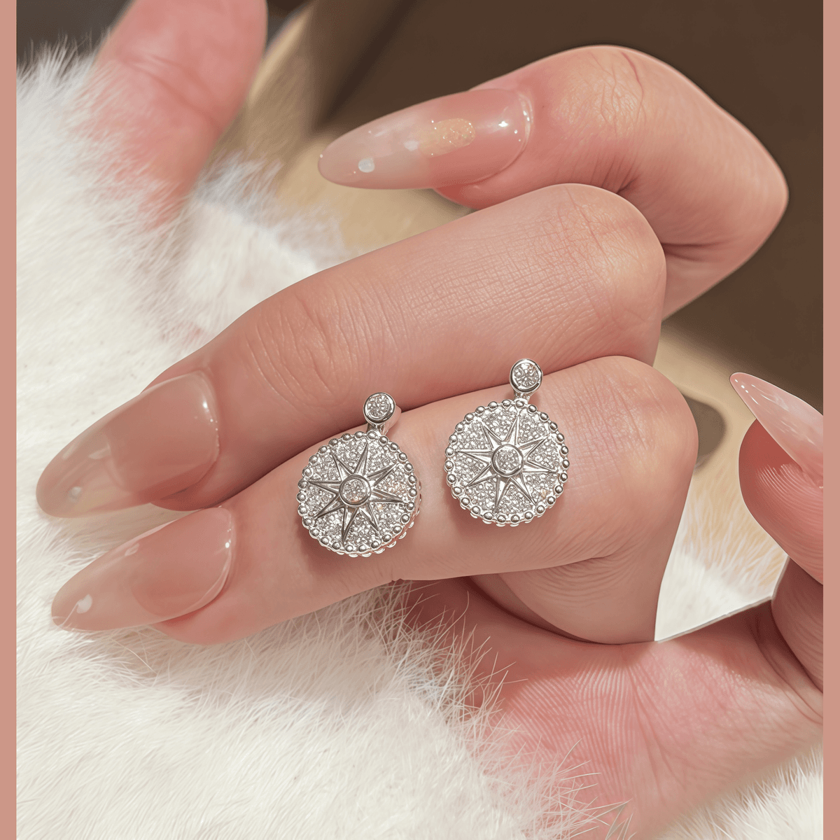 North Star Compass Drop Earrings - LEONREN Jewelry