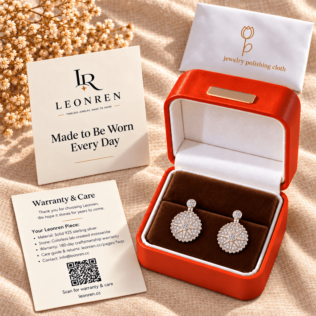 North Star Compass Drop Earrings - LEONREN Jewelry