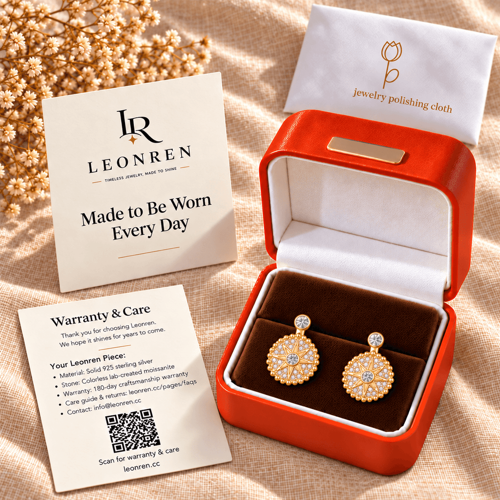 North Star Compass Drop Earrings - LEONREN Jewelry