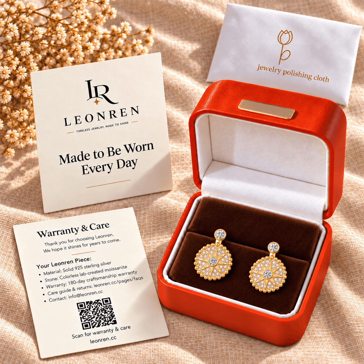 North Star Compass Drop Earrings - LEONREN Jewelry