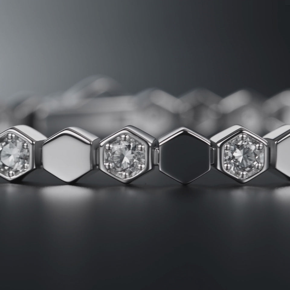 Honeycomb Tennis Bracelet - Hexagon