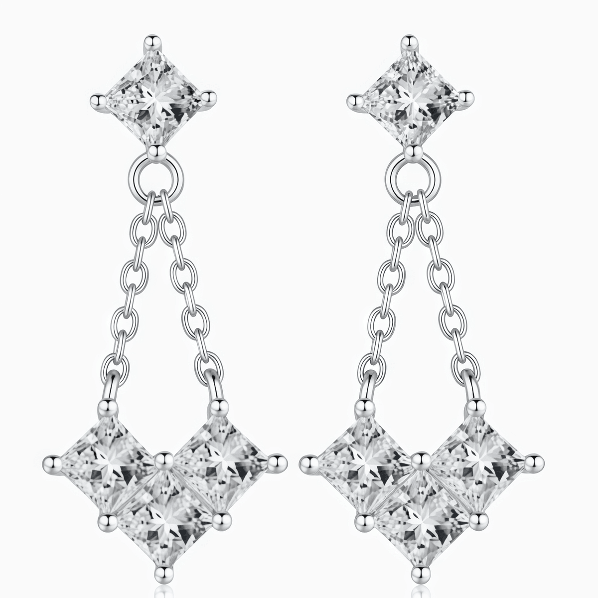 Princess Chain Drop Earrings - LEONREN Jewelry