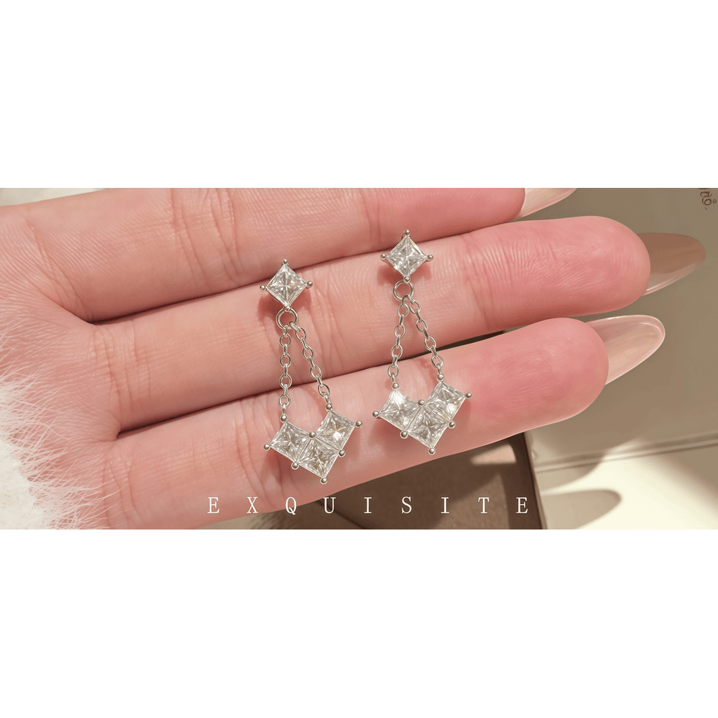 Princess Chain Drop Earrings - LEONREN Jewelry