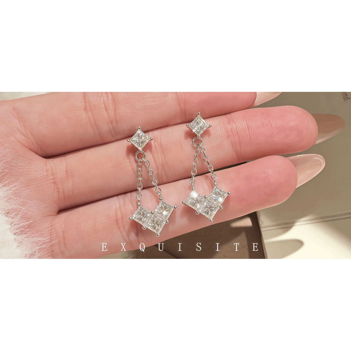 Princess Chain Drop Earrings - LEONREN Jewelry