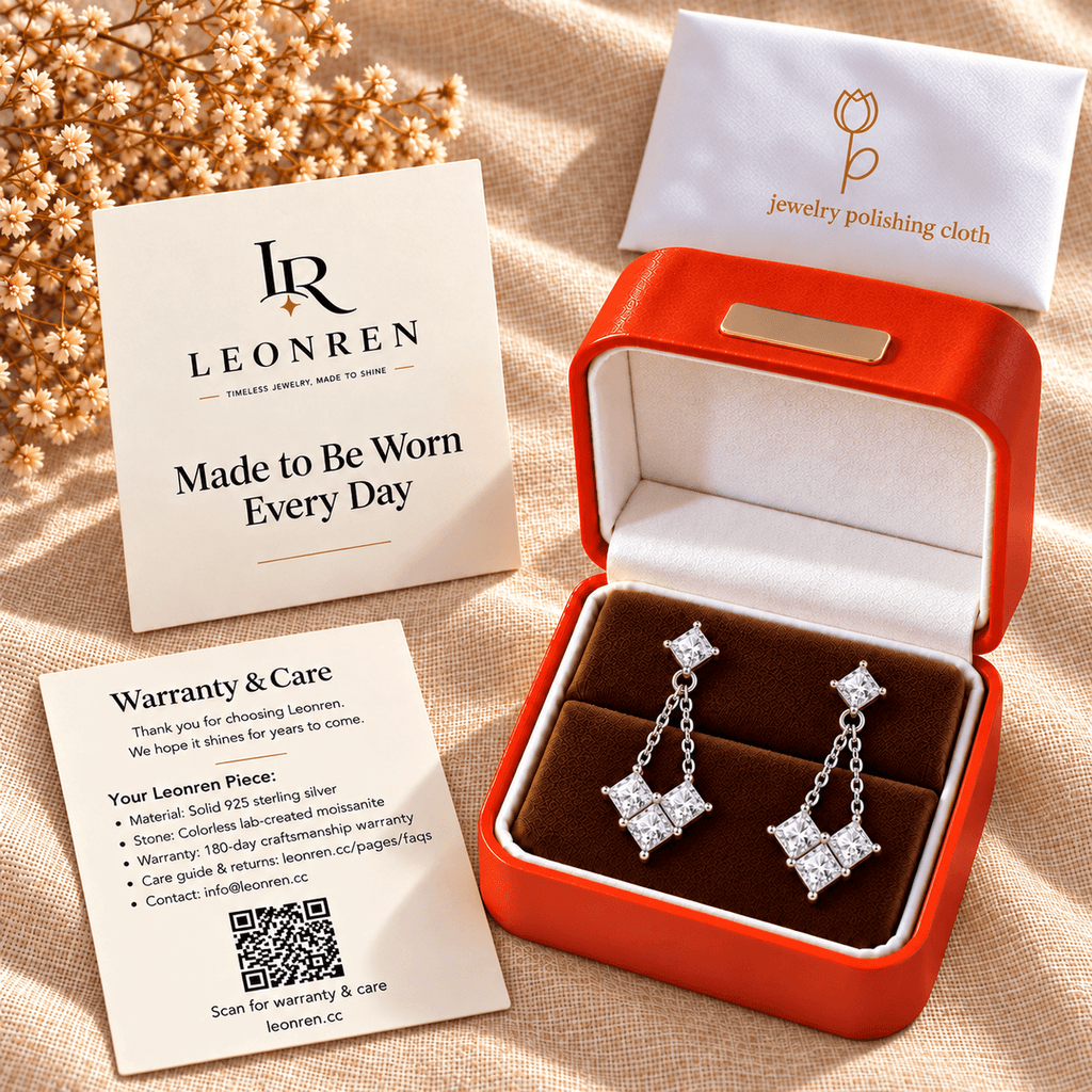 Princess Chain Drop Earrings - LEONREN Jewelry